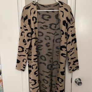 Leopard Print Oversized Cardigan